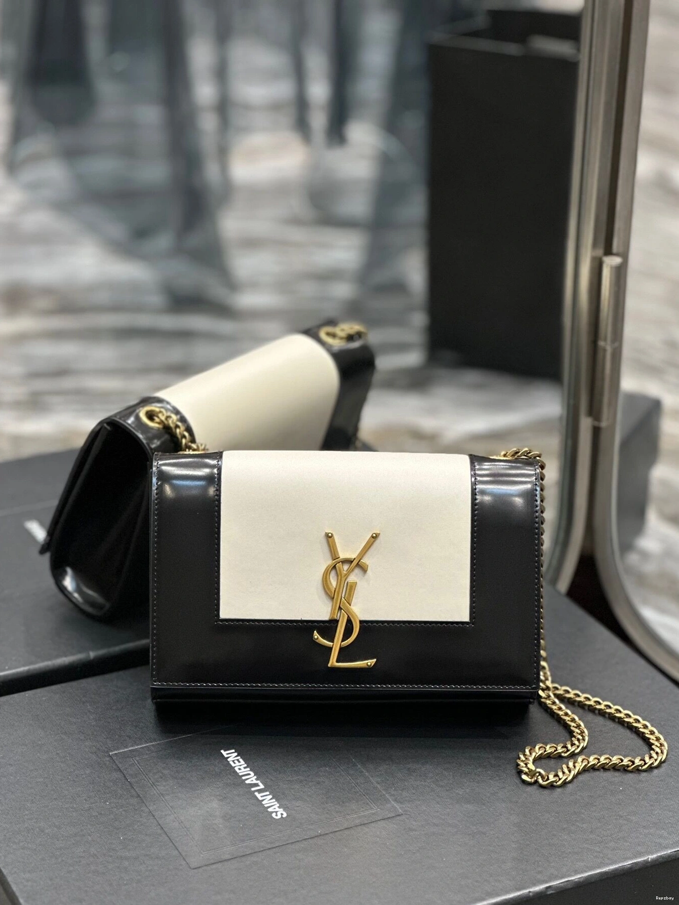 Repzbay REP leather bag small YSL Kate shoulder two-tone 0725